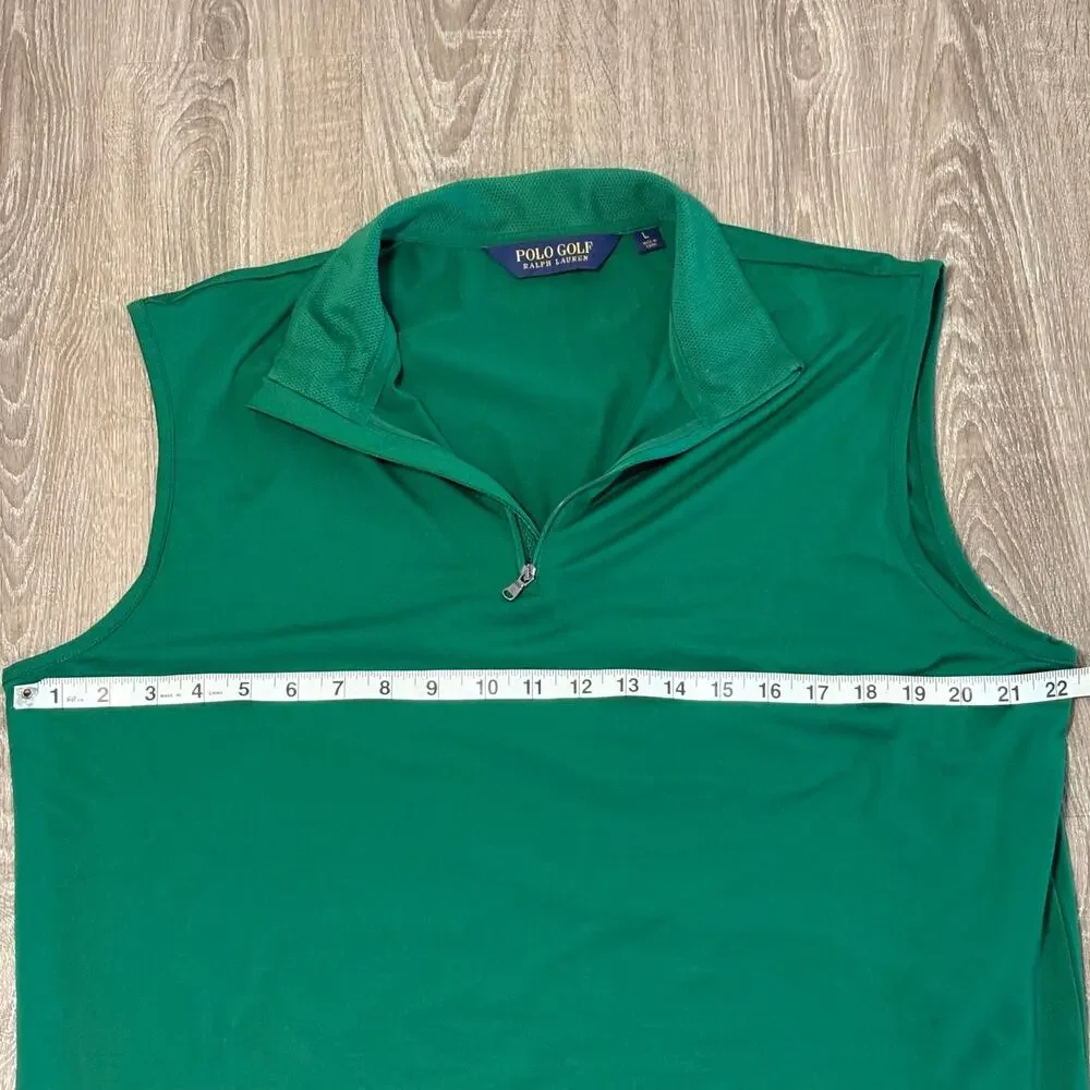 Polo Golf Ralph Lauren Masters Green Sleeveless Quarter Zip Golf Top Womens L